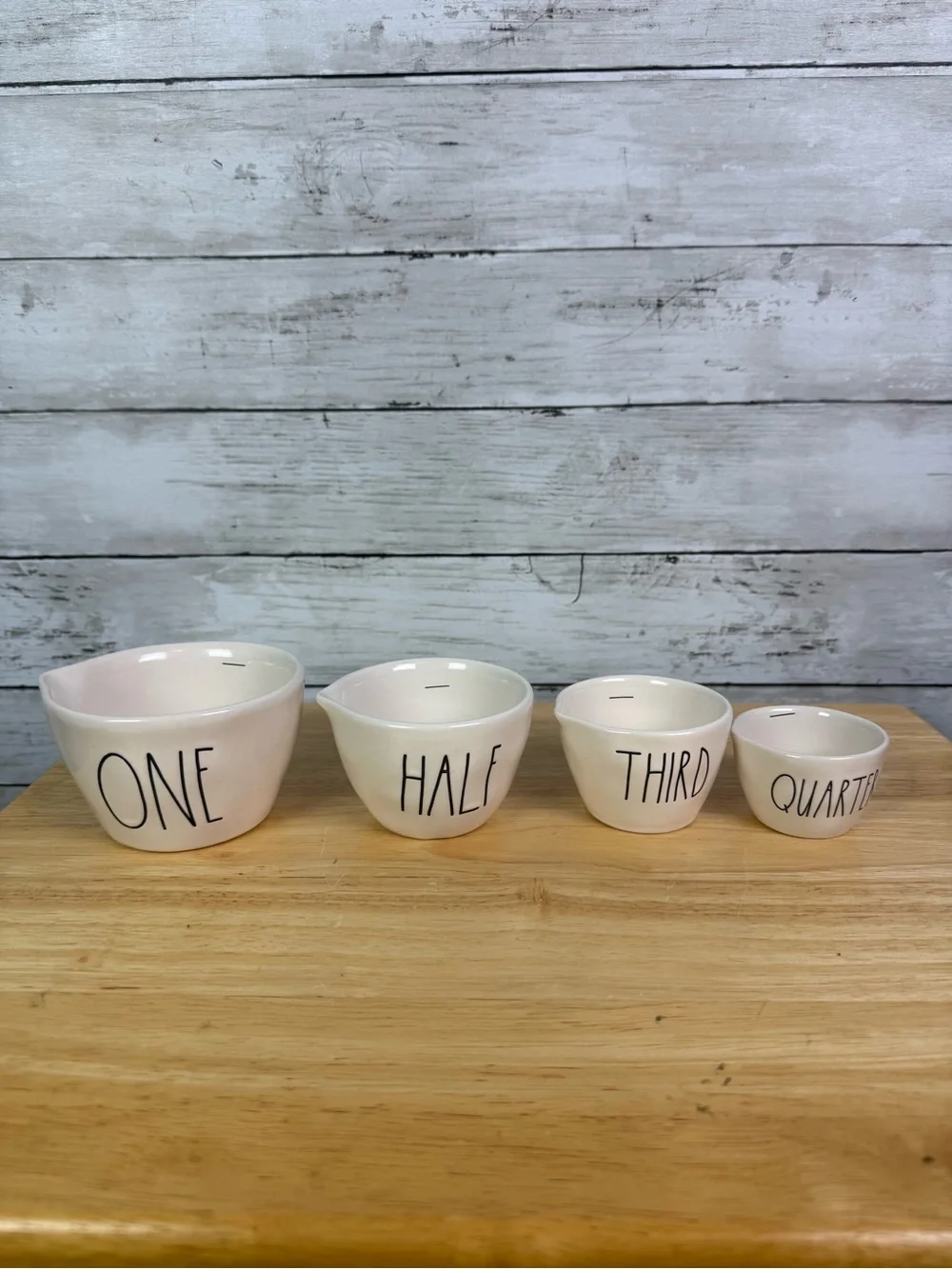 Rae Dunn Stackable Ceramic Measuring Cup - White